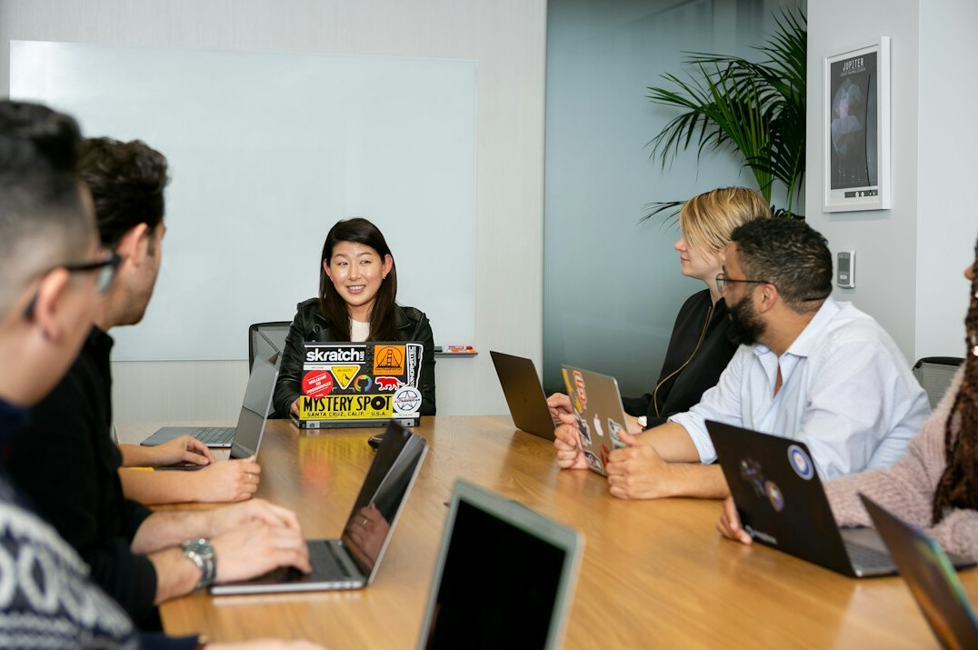corporate programmers in modern office