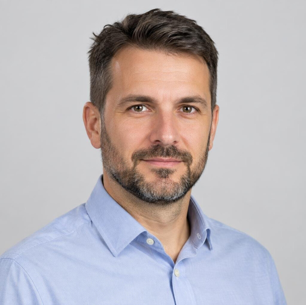 Studio portrait of a Slovenian male solutions architect