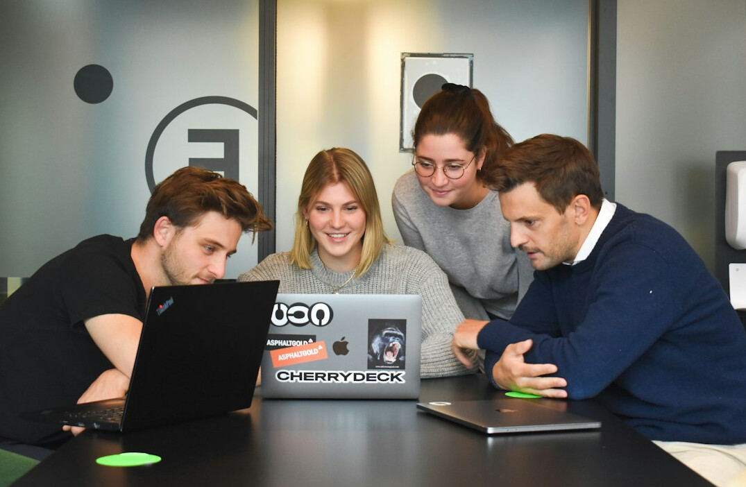 corporate team discussing digital strategy