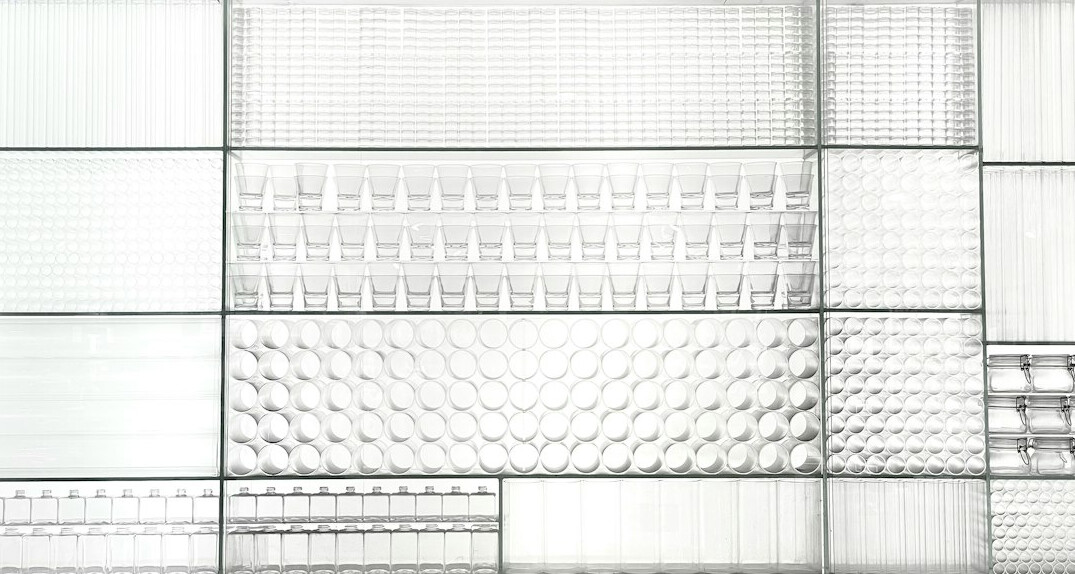 Software architecture diagram sketched on a glass wall